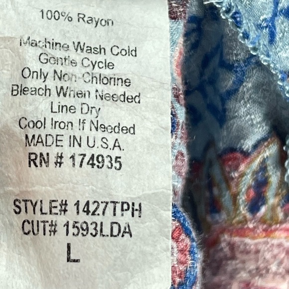 Renee C 3/4 length sleeve blouse size large made in the USA - Picture 6 of 6